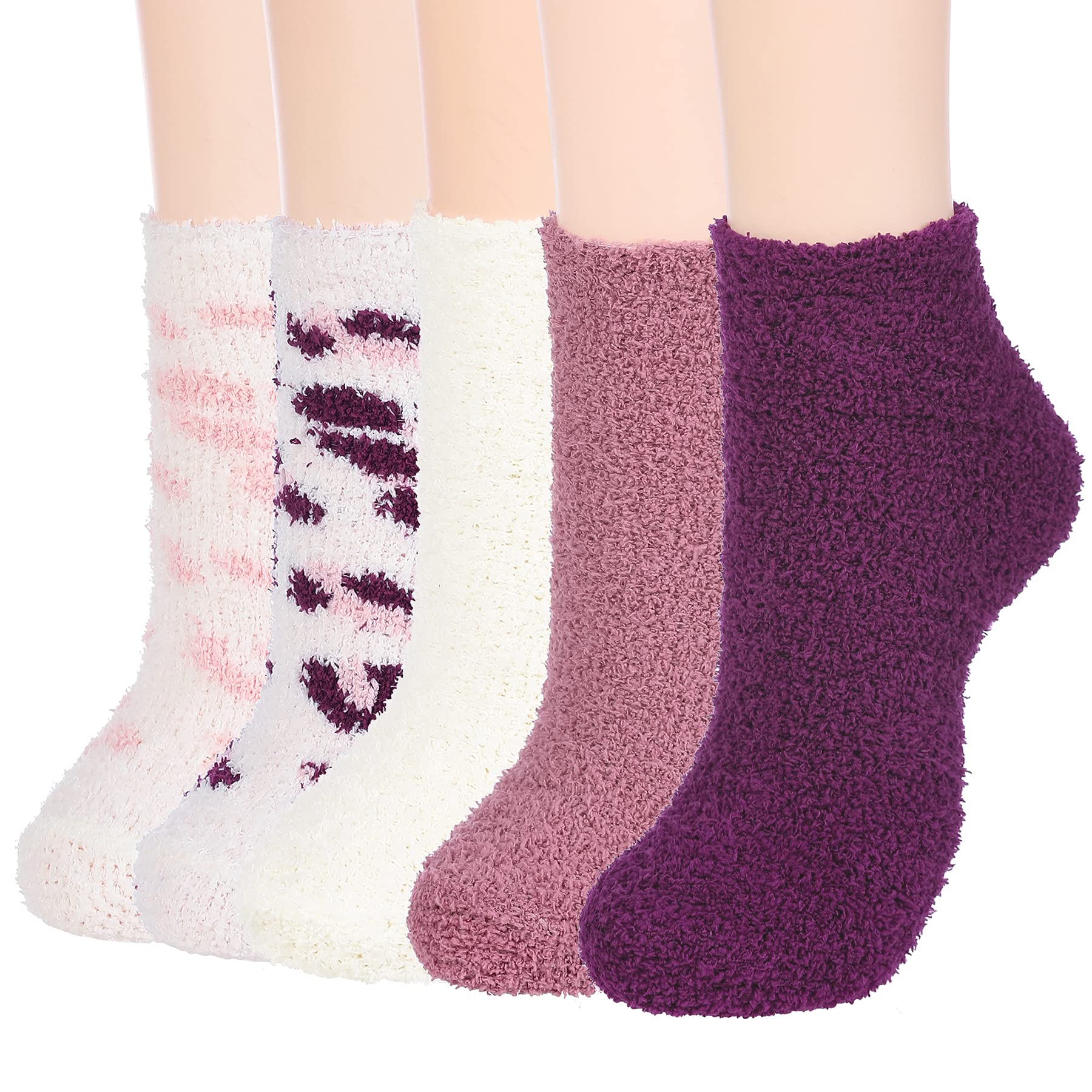 Zando Women's Fuzzy Socks - Warm Winter Fleece Slipper Socks | Cozy Fluffy Crew Socks for Athletes | Perfect for Lounging, Yoga & Cold Weather Comfort