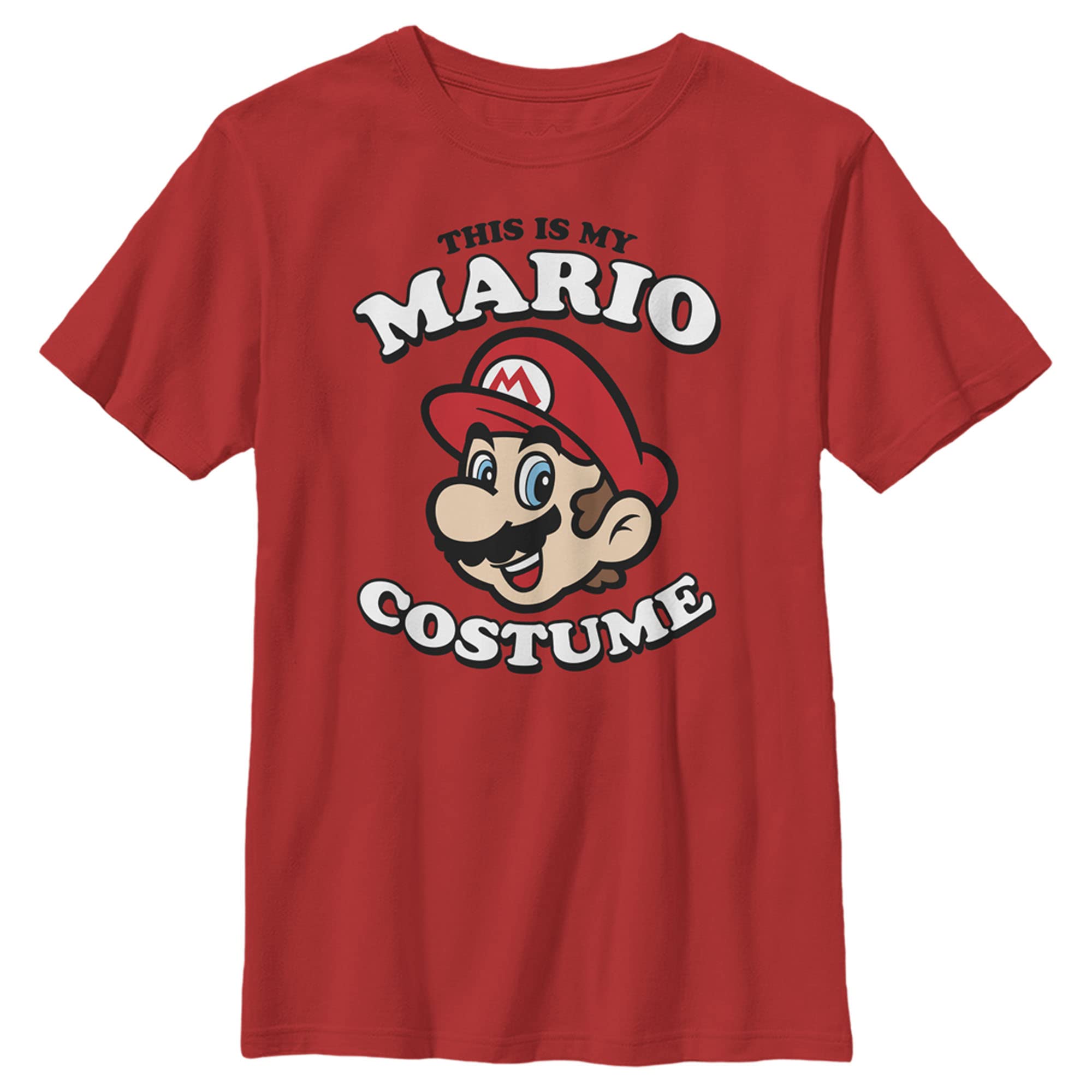Nintendo Mario Costume T-Shirt for Boys - Official Super Mario Bros Video Game Character Apparel for Kids Birthday & Cosplay