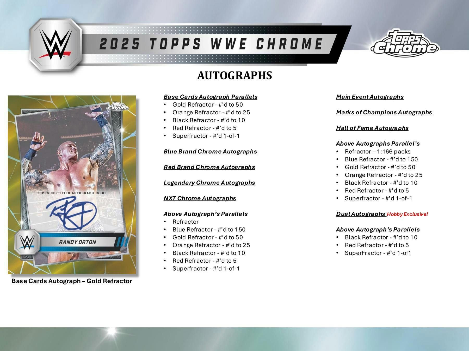 2025 Topps Chrome WWE Wrestling Hobby Box - 24 Packs with Autograph & Relic Cards - Collectible Trading Cards for WWE Fans - Perfect for Collectors, Gifts, and Fantasy Sports Enthusiasts