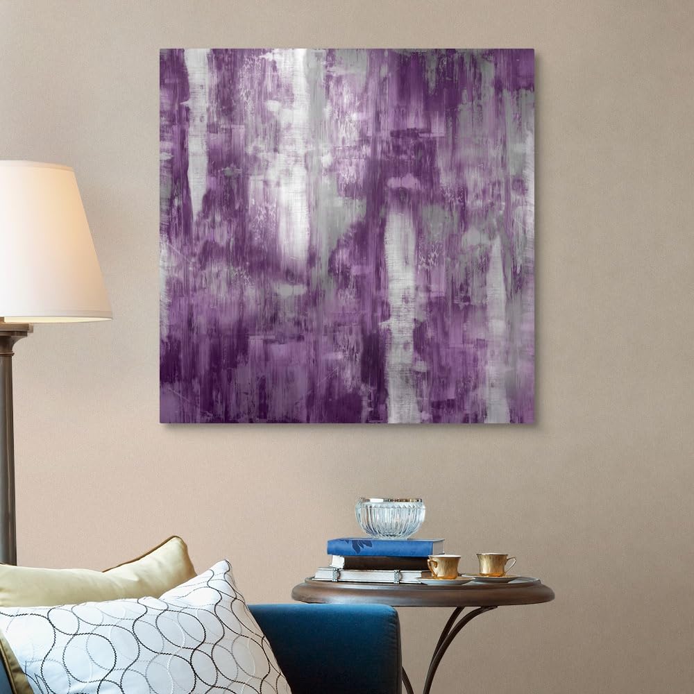 Justin Turner Amethyst Gradation Abstract Canvas Wall Art Print - 36x36 Inch Modern Contemporary Home Decor for Living Room, Bedroom & Office