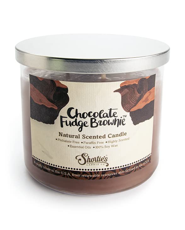 Premium Chocolate Fudge Brownie Scented Soy Candle - 3 Wick, 100% Natural Essential Oils, Phthalate & Paraben Free, Clean Burning 14.5oz - Perfect for Home Relaxation, Romantic Dinners & Spa Nights