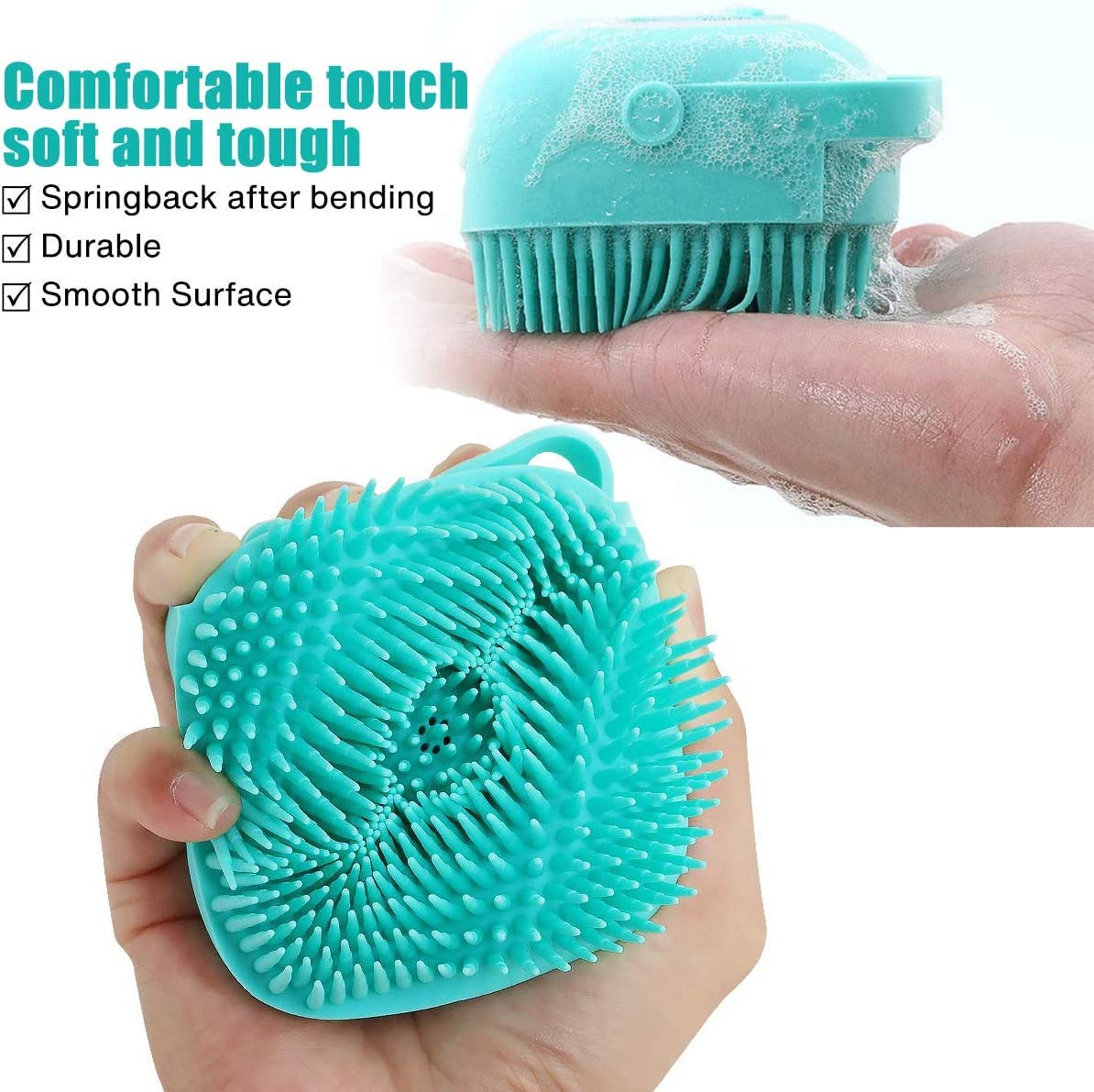 EQUVIA Silicone Massage Bath Brush for Hair Scalp & Body - Exfoliating Shower Brush with Shampoo Dispenser - Bath & Shower Scrubber for Men & Women | Perfect for Deep Cleansing, Relaxation & Spa Experience at Home