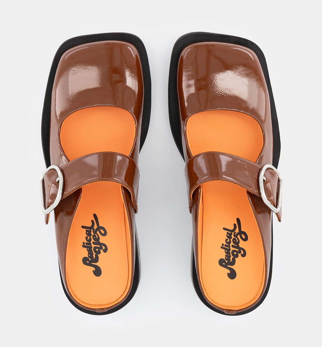 Badu Square Toe Leather Mule Shoes for Women - Comfortable Slip On Toffee Ripple Loafers | Casual Office Wear, Weekend Outfits & Everyday Fashion