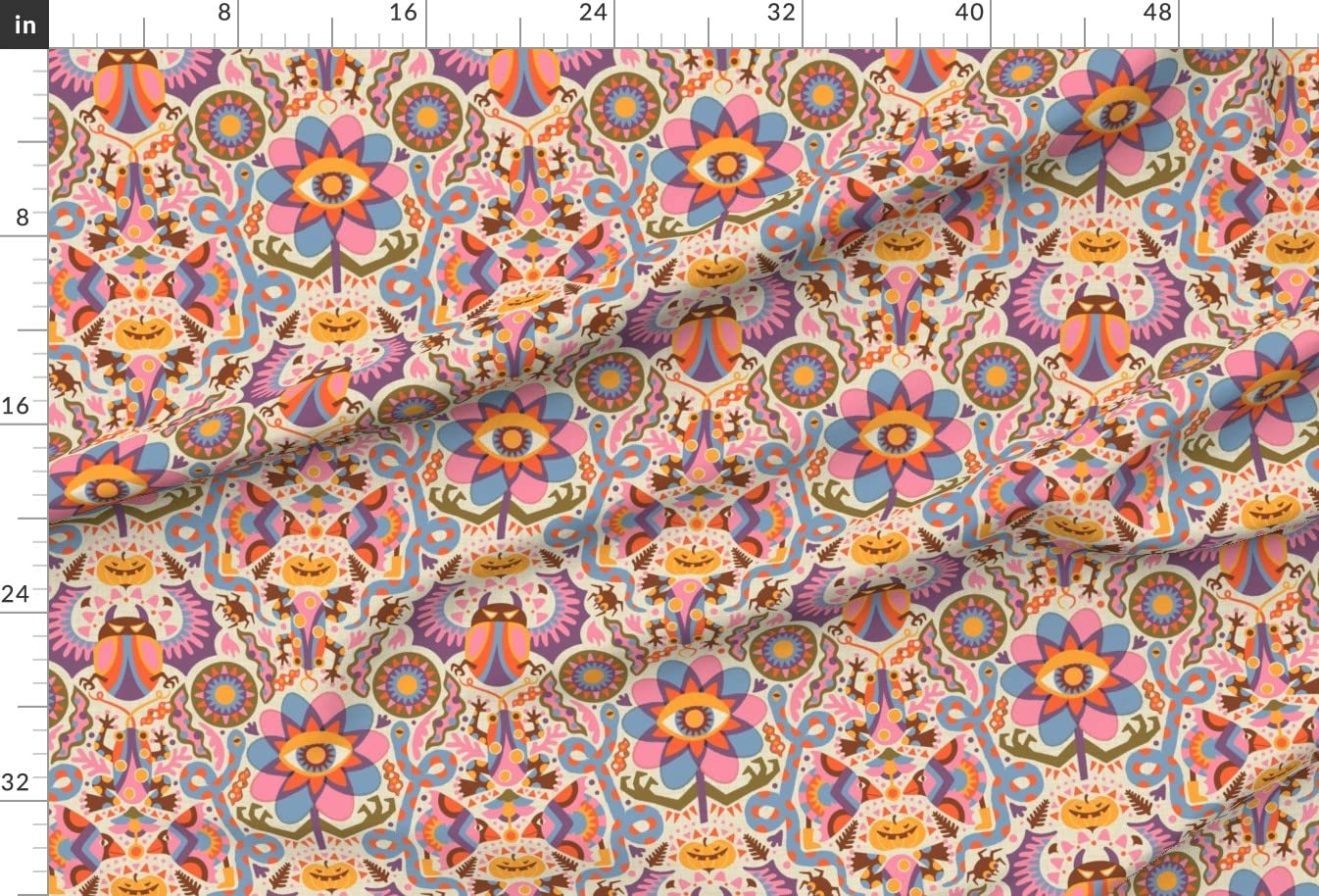 Stranger Halloween Pastel Printed Minky Fabric Fat Quarter - Soft Plush Fabric for Sewing Baby Blankets, Quilt Backing & DIY Crafts - Perfect for Halloween Decor, Baby Gifts & Cozy Home Projects