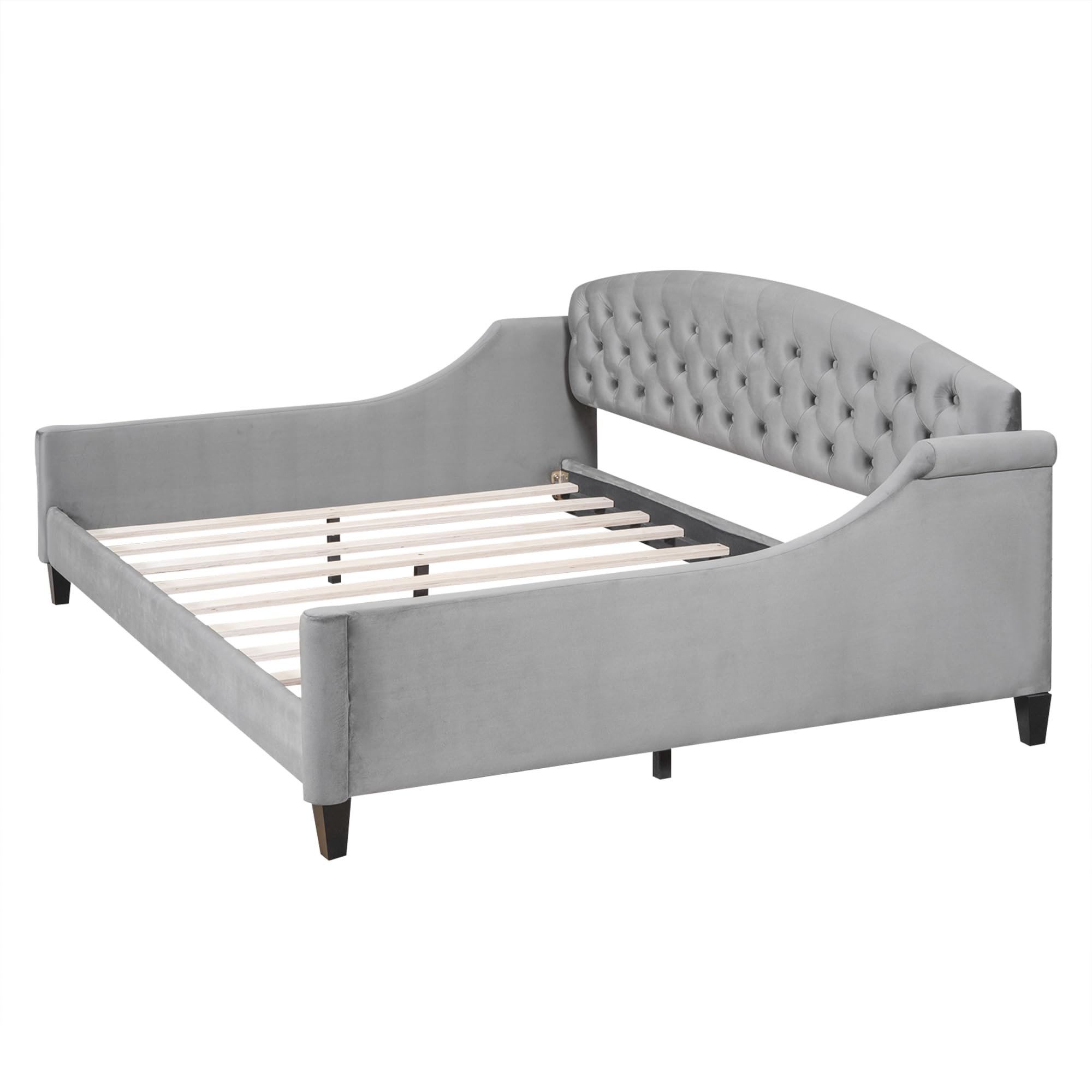 LZ LEISURE ZONE Full Size Upholstered Daybed Sofa Bed - Convertible Sleeper for Bedroom & Living Room, No Box Spring Needed, Grey - Perfect for Guest Rooms, Small Spaces & Modern Apartments