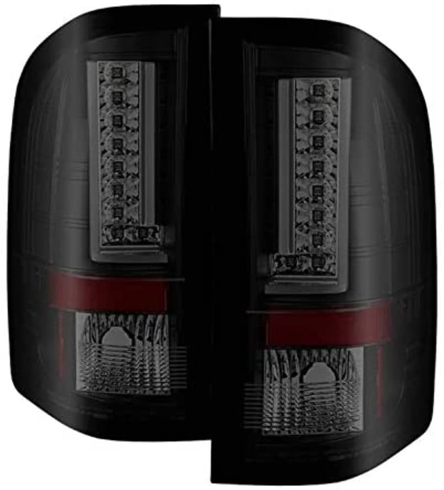 Spyder 5082626 LED Tail Lights for 2007-2013 Chevy Silverado (Excludes 2010 Dual Reverse Socket 921 Bulb Models) - Black Version 2 | Enhanced Night Visibility & Style Upgrade for Pickup Trucks
