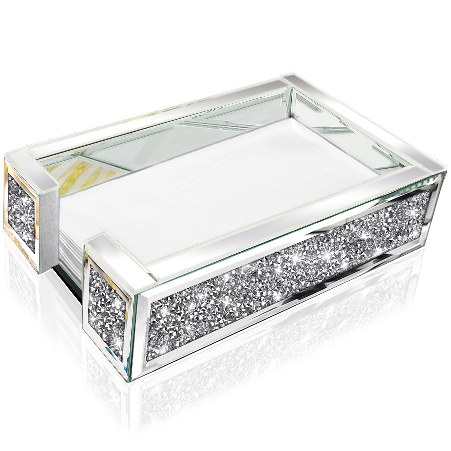 Crystal Crushed Diamond Napkin Holder - 9.4