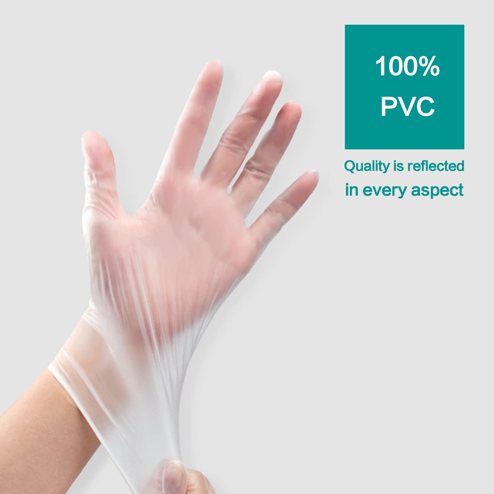 **Food Safe Clear Vinyl Disposable Gloves - Latex Free, Powder Free - Ideal for Cooking, Baking, Food Prep & Cleaning - Perfect for Restaurants, Catering & Home Kitchens**