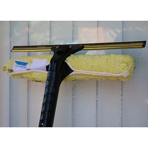 Ettore 71180 Brass Backflip Window Cleaning Combo Tool - 18 Inch (6-Pack) for Professional Window Washing, Glass Cleaning, and Home Maintenance