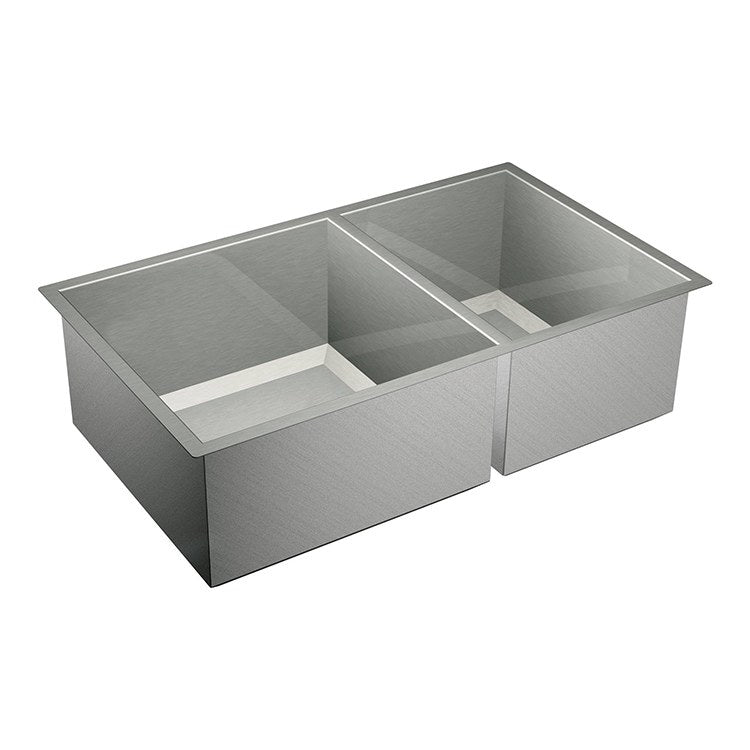 1600 Series 34-Inch Double Bowl Stainless Steel Undermount Kitchen Sink - Durable & Stylish for Modern Kitchens, Perfect for Food Prep and Cleanup