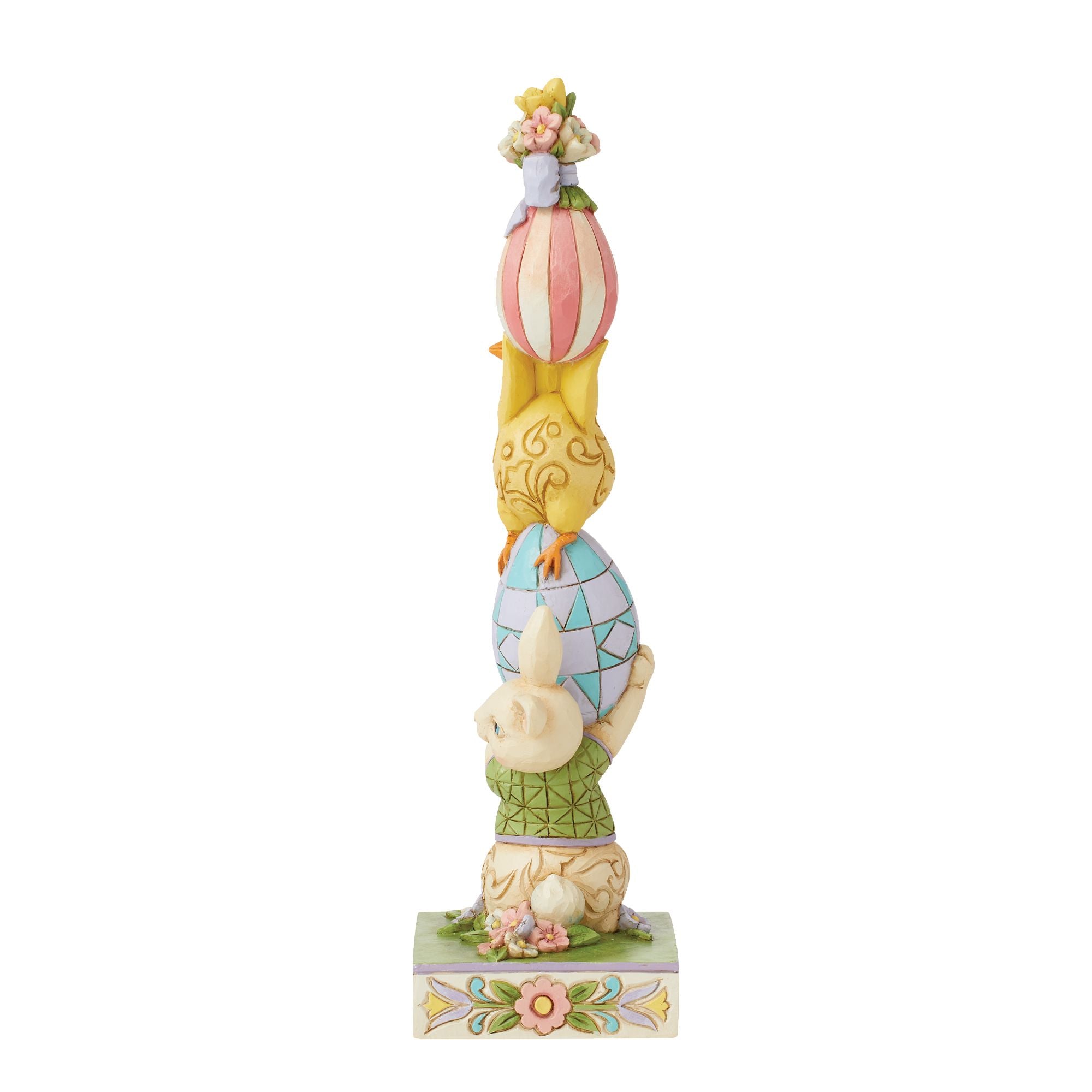 Easter Bunny and Eggs Stacked Figurine Set - Cute Home Decor for Easter, Spring & Holiday Tabletop Display - Perfect for Easter Basket Fillers, Party Favors & Seasonal Decorations