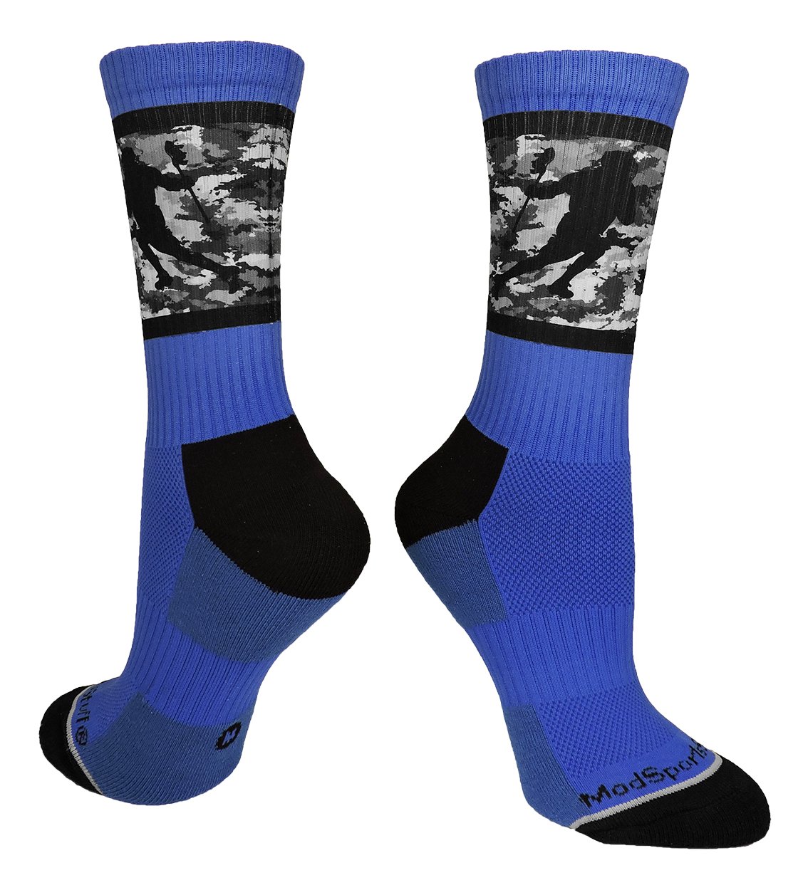 MadSportsStuff Lacrosse Socks - Moisture-Wicking Performance Crew Socks with Camo Player Design (Multiple Colors) | Perfect for Lacrosse Games, Training & Sports Enthusiasts