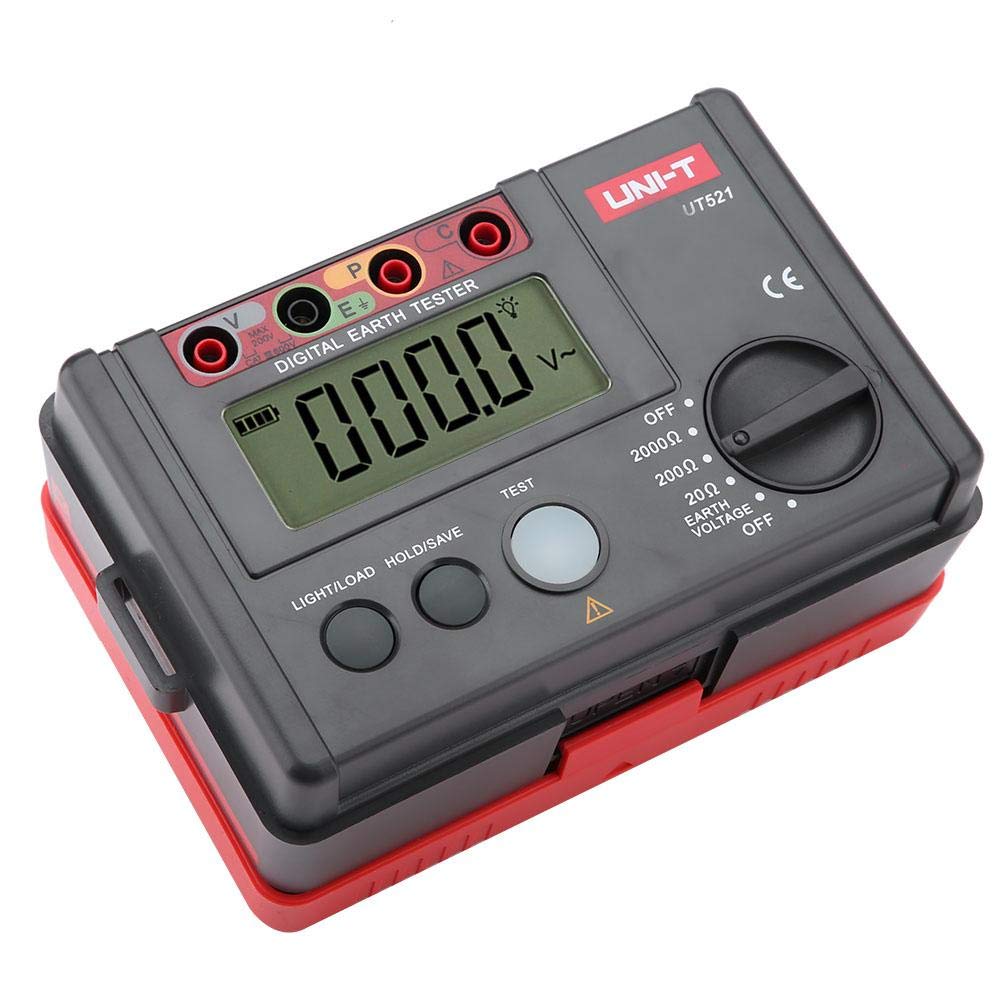 Digital Insulation Tester Megohmmeter 0-2000MΩ/0-200V with LCD Backlight - Professional Earth Ground Resistance & Voltage Meter for Electrical Safety Testing in Industrial, HVAC and Home Wiring Applications