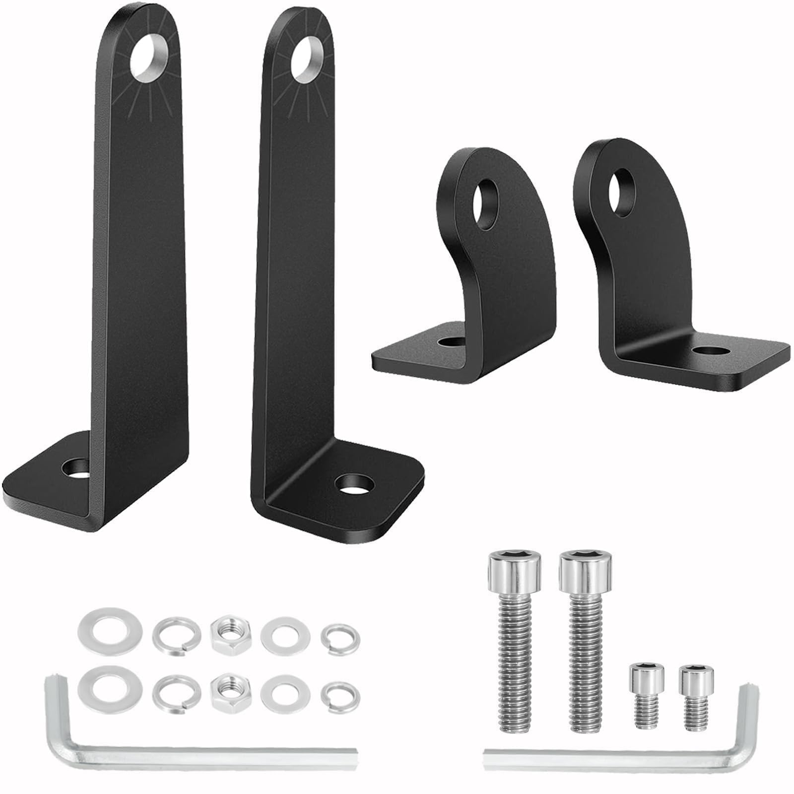 2 Pack Universal LED Light Bar Brackets - Heavy Duty Mounting Kit for Straight & Curved Light Bars - Fits Trucks, Pickups, ATV & UTV - Off-Road, Camping & Emergency Lighting Accessories