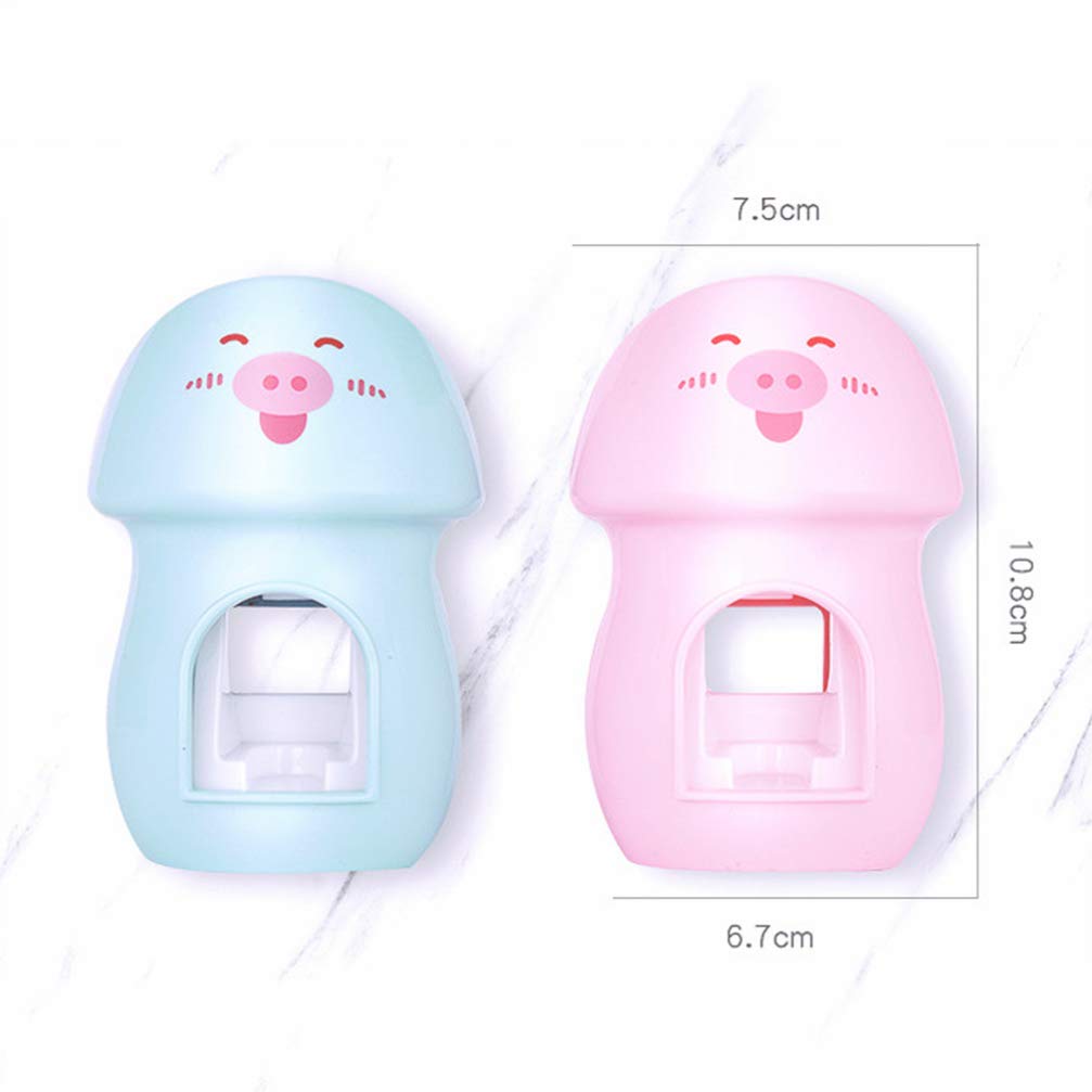 Hemoton 1pc Wall Mounted Toothpaste Dispenser & Toothbrush Holder - Kids Bathroom Organizer with Pearlescent Finish | Perfect for Family Bathrooms, Kids' Rooms & Travel Essentials Storage