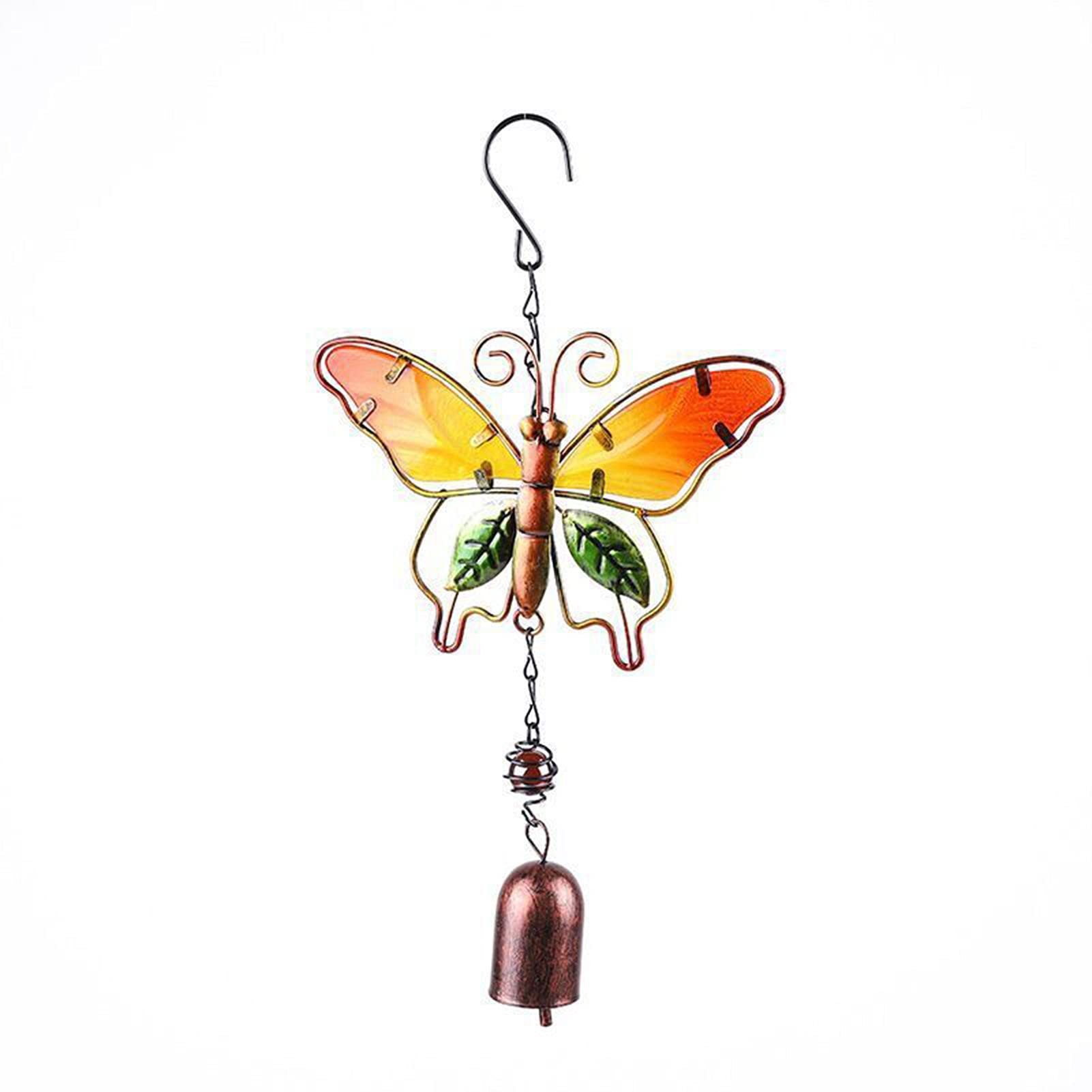 Butterfly Hummingbird Dragonfly Wind Chimes - Metal Stained Glass Hanging Decor for Outdoor Garden, Patio, Balcony & Indoor Home Decor - Perfect for Relaxing Sounds & Aesthetic Appeal
