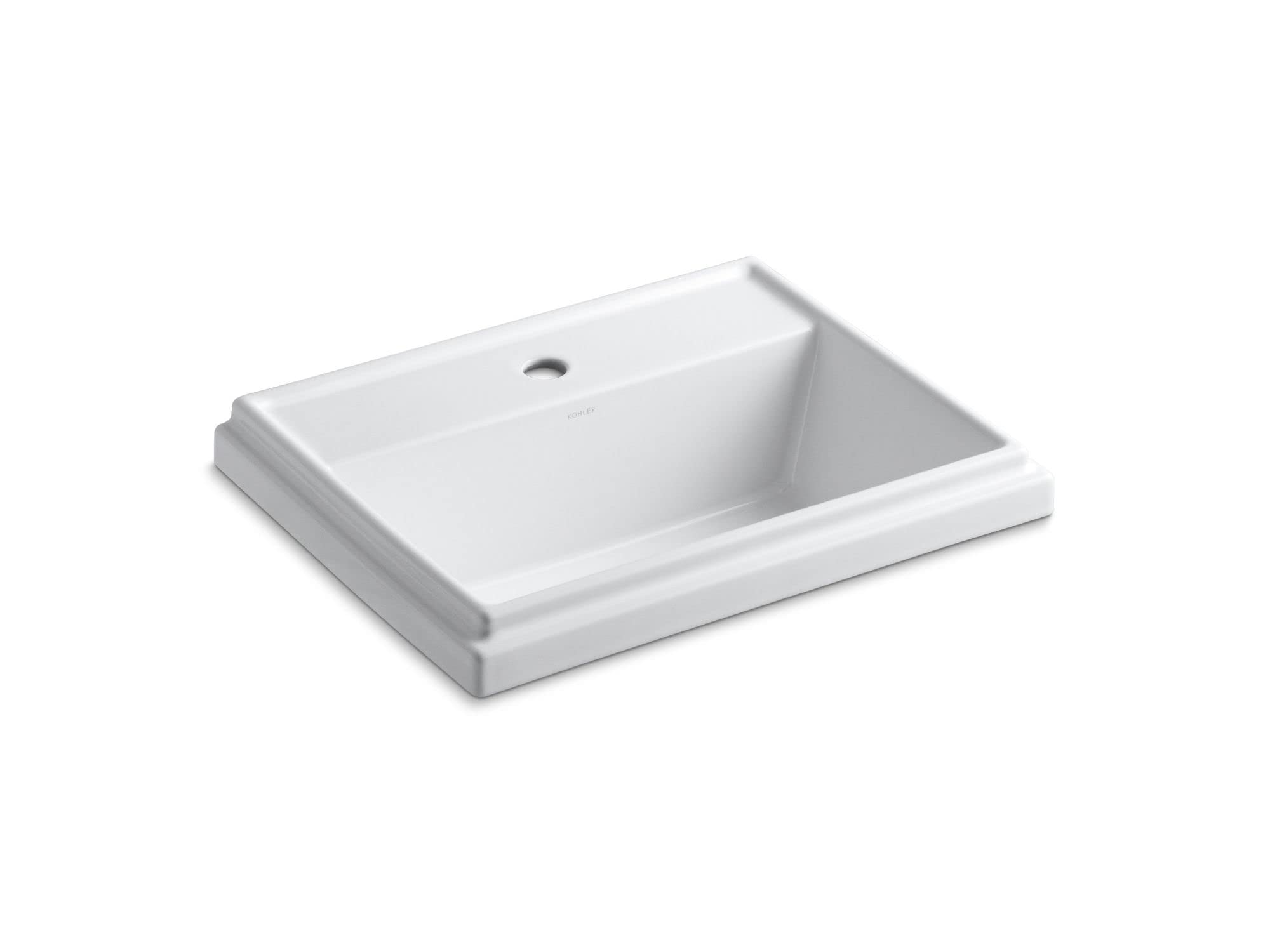 KOHLER Tresham® Rectangular Drop-In Bathroom Sink with Single Faucet Hole - Modern Vanity Sink for Bathroom Remodeling & Home Upgrade
