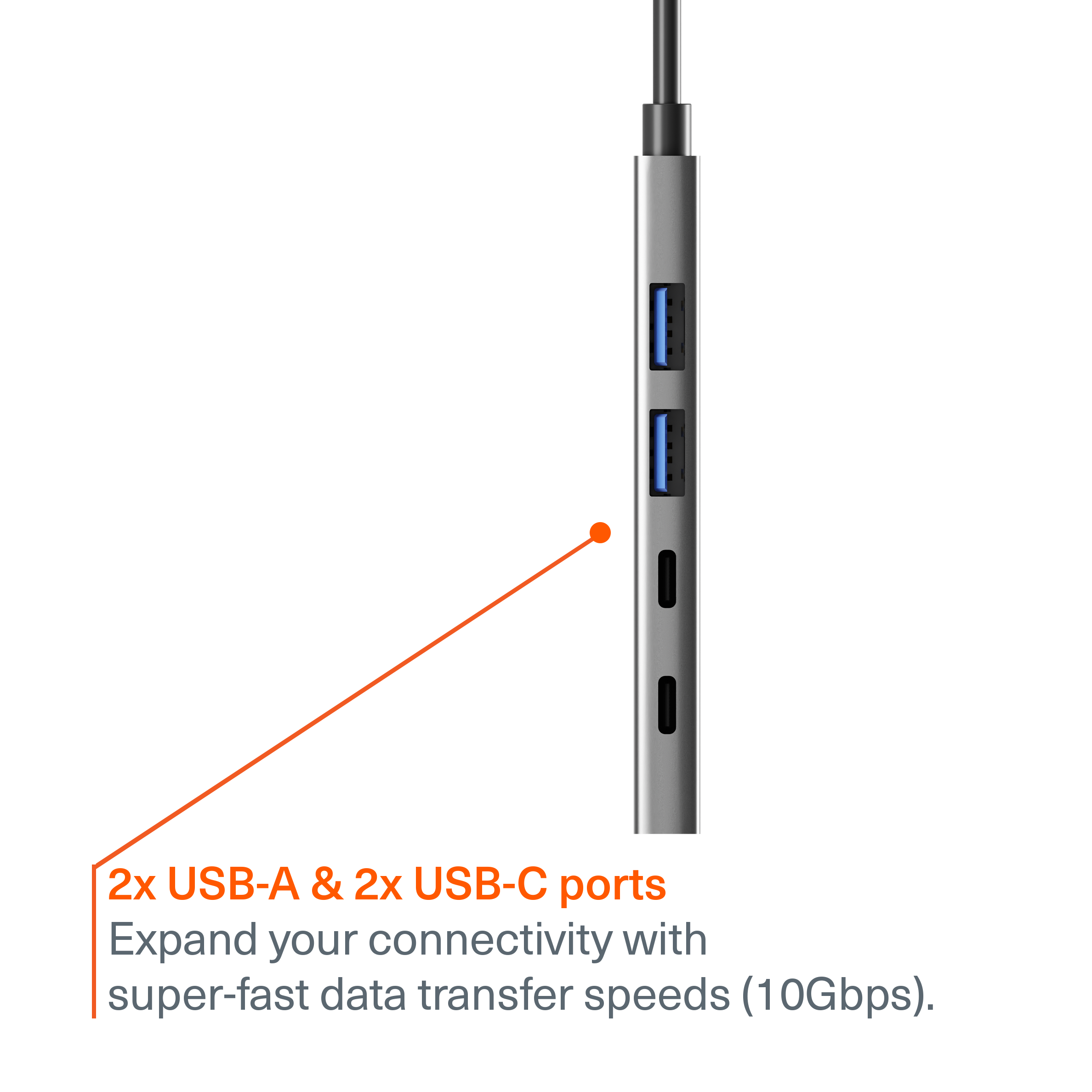 4-in-1 USB C Hub with USB C & USB A Ports - Multi-Port Adapter for MacBook, iPad, Laptop, Phone Charging & Data Transfer