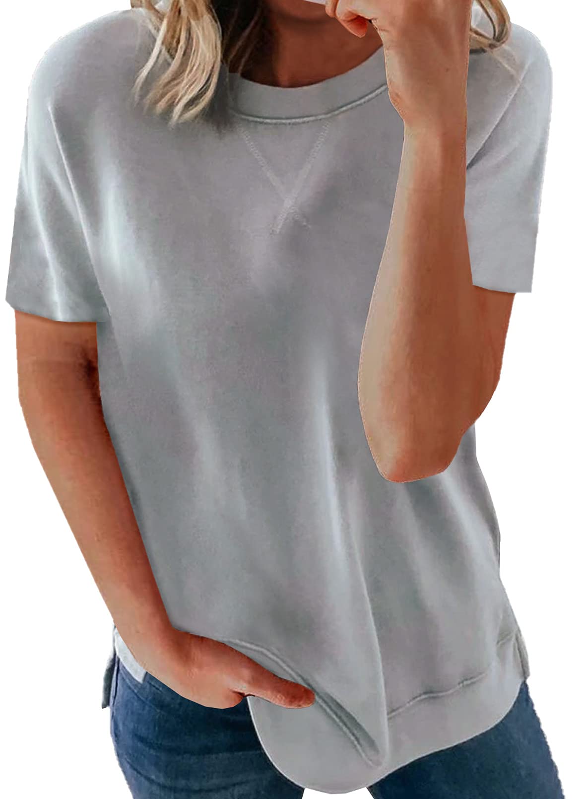Ecrocoo Women's Striped Color Block Short Sleeve Casual Blouse T-Shirt Tops - Perfect for Summer Outfits, Beach Wear & Casual Daily Style