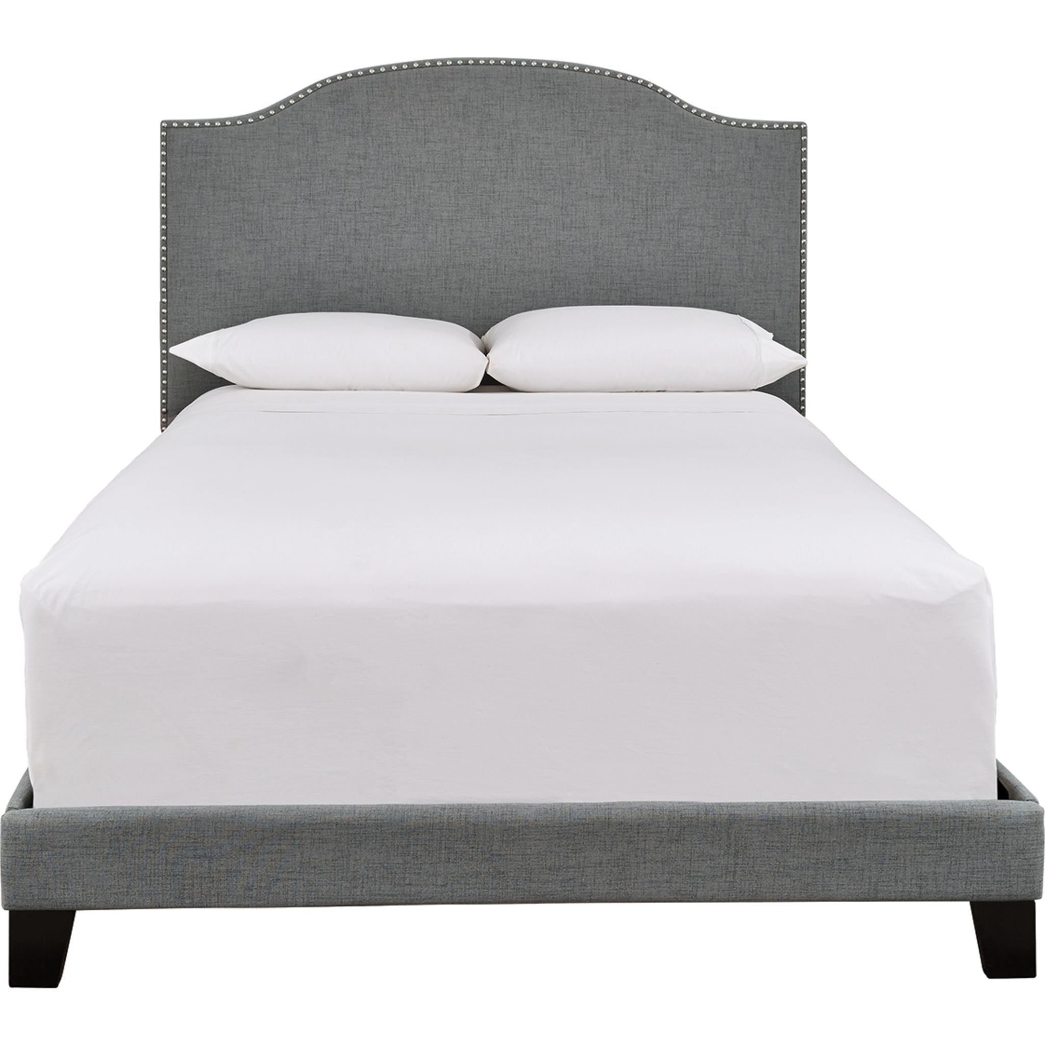 Adelloni Queen Size Bed Frame - Modern Platform Bed with Upholstered Headboard, Sturdy Wooden Slats & Easy Assembly - Perfect for Bedroom, Guest Room & Apartment
