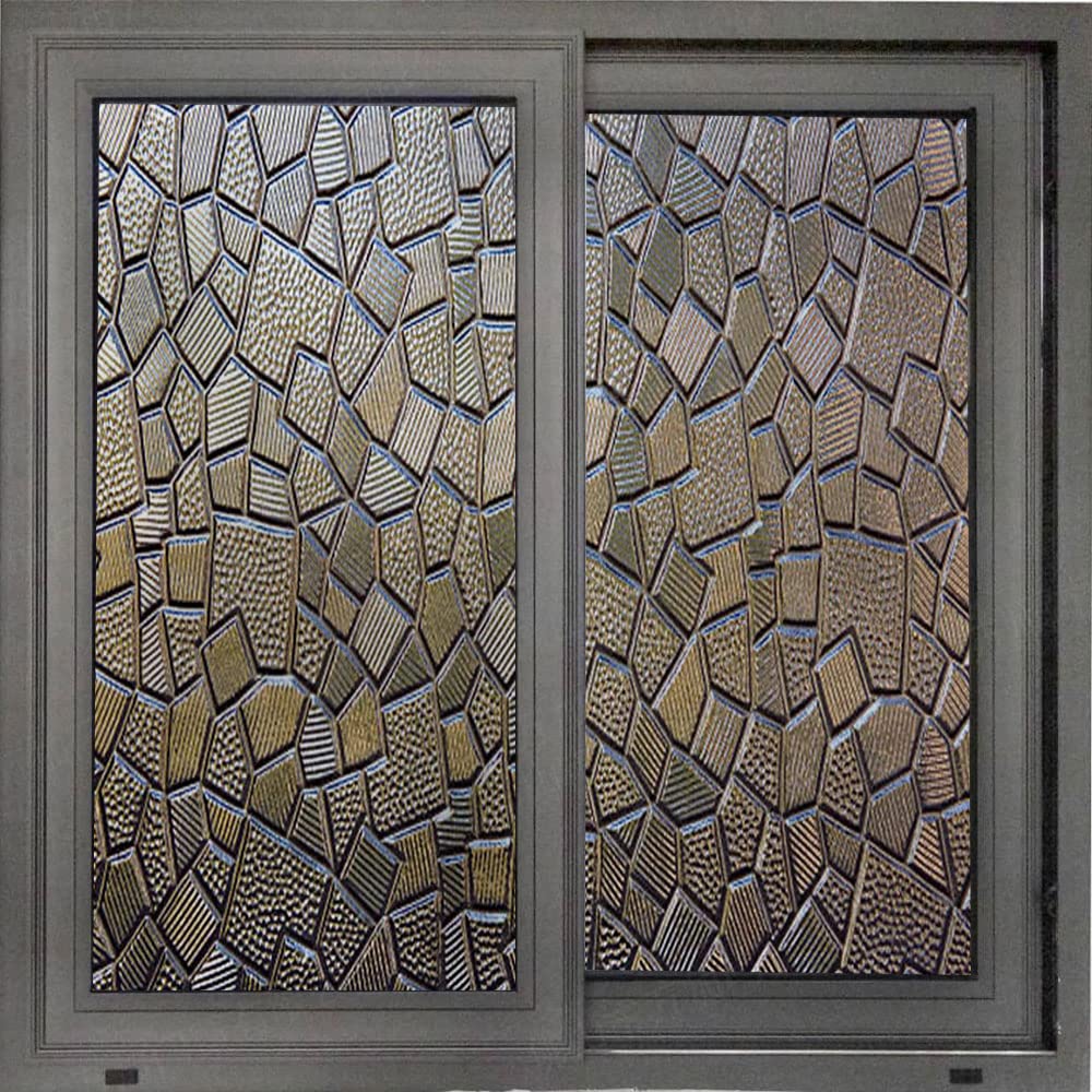 Stained Glass Window Film - Textured Privacy Film for Doors & Windows, Anti-Glare Home Decor, 39.3