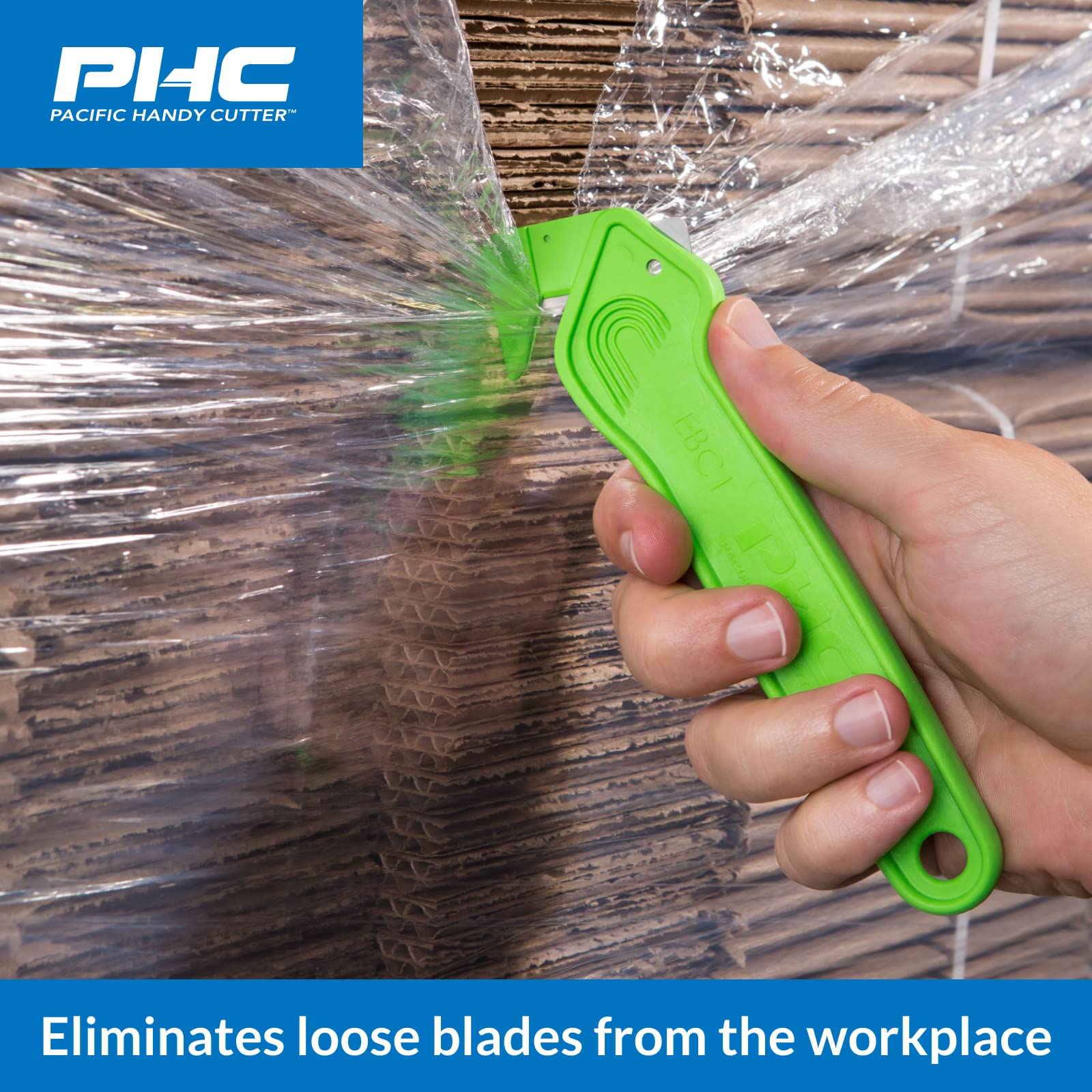 Pacific Handy Cutter EBC1X - 6.25 Inch Steel Safety Utility Knife with Retractable Blade | Ideal for Office, Warehouse, Packaging & DIY Projects
