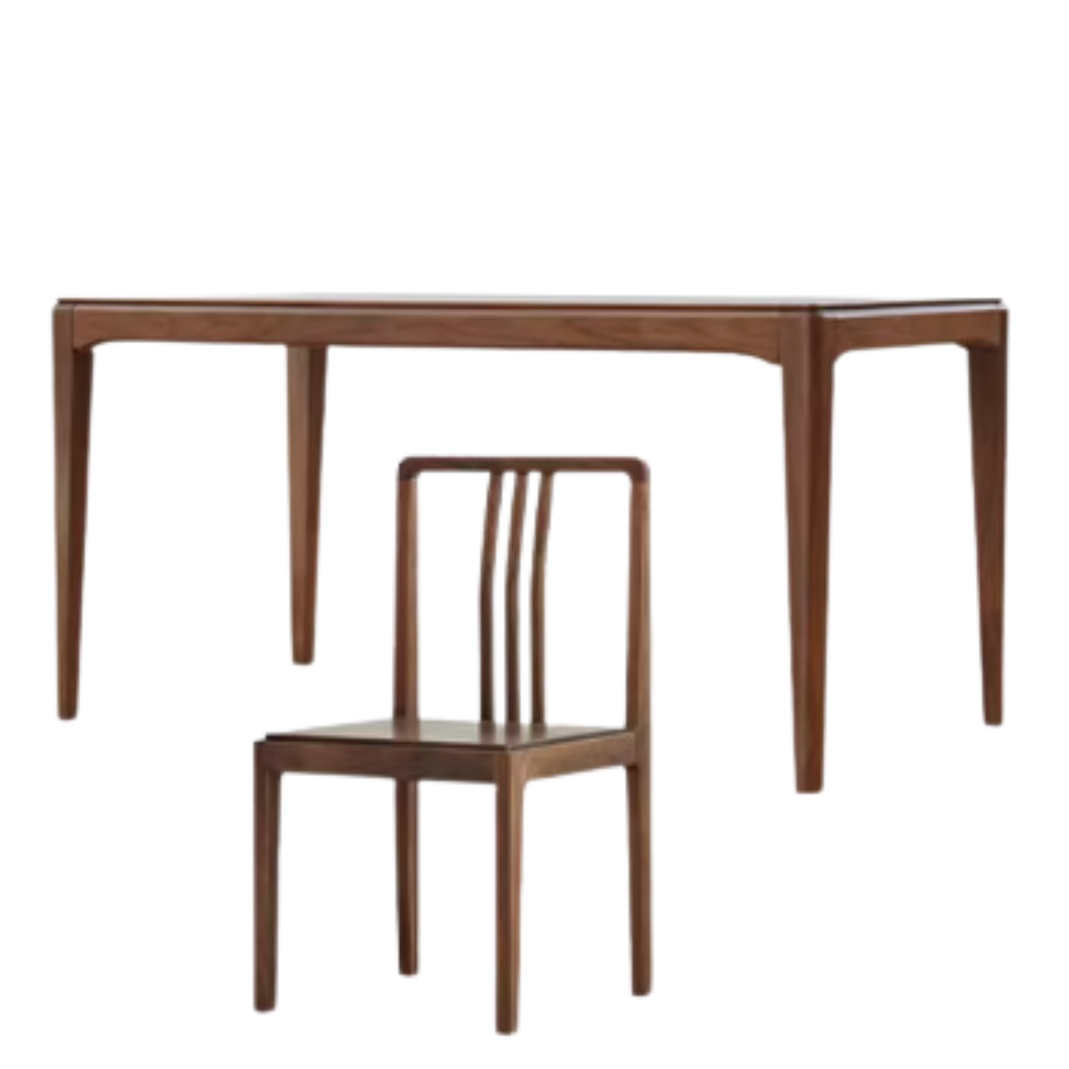 62.9x31.4x29.5 inch / 160x80x75 cm / Rich Dark Walnut Color / black walnut dining table +4 chairs