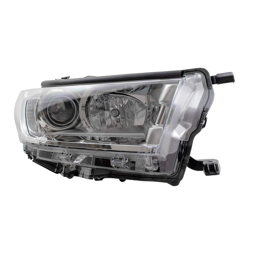 Brock Replacement Pair Halogen Headlights Smoked Chrome Accent for 2017-2019 Toyota Highlander - Upgrade Your Night Driving Safety & Style