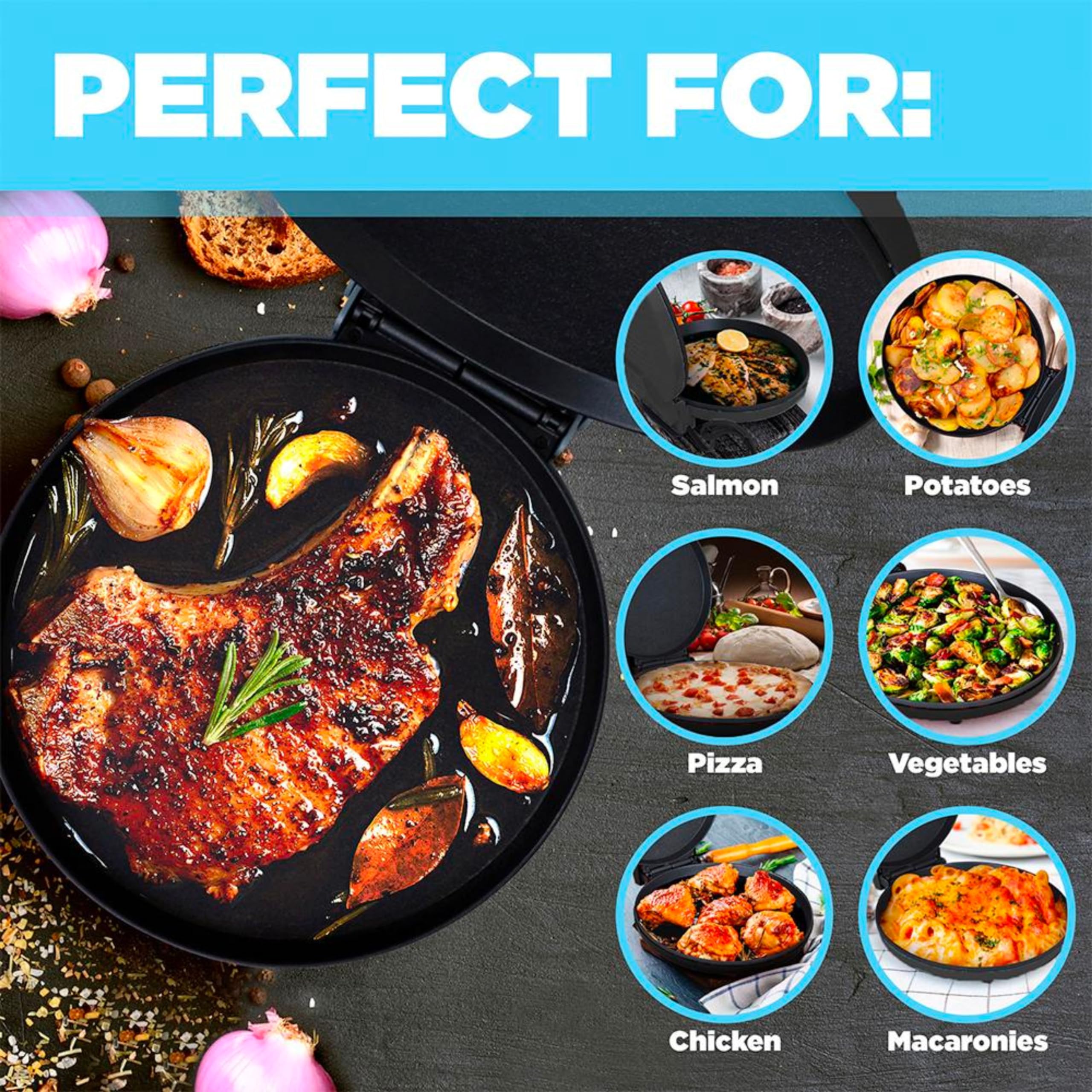 **Courant 12-Inch Electric Pizza Maker - Non-Stick Plates, Cool-Touch Handle, Indoor Pizza Oven & Calzone Maker for Home, School, or Office - Perfect for Family Dinners, Parties, and Quick Meals**