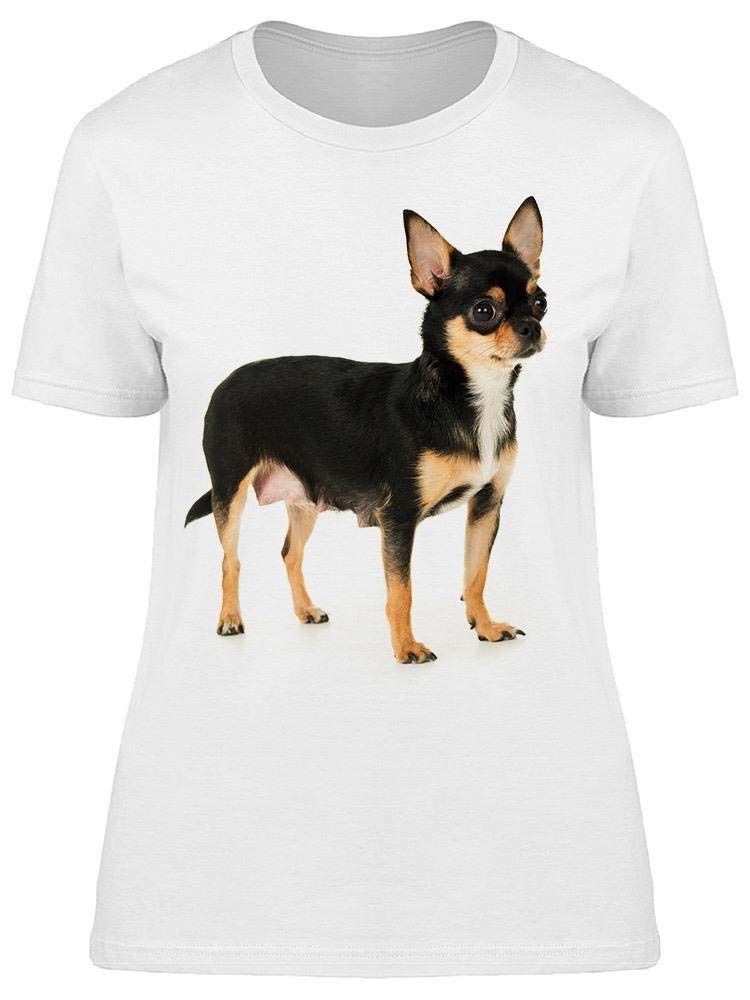 Smartprints Women's Chihuahua Dog Graphic T-Shirt - Cute Standing Chihuahua Design for Casual Wear, Pet Lovers & Dog Owners
