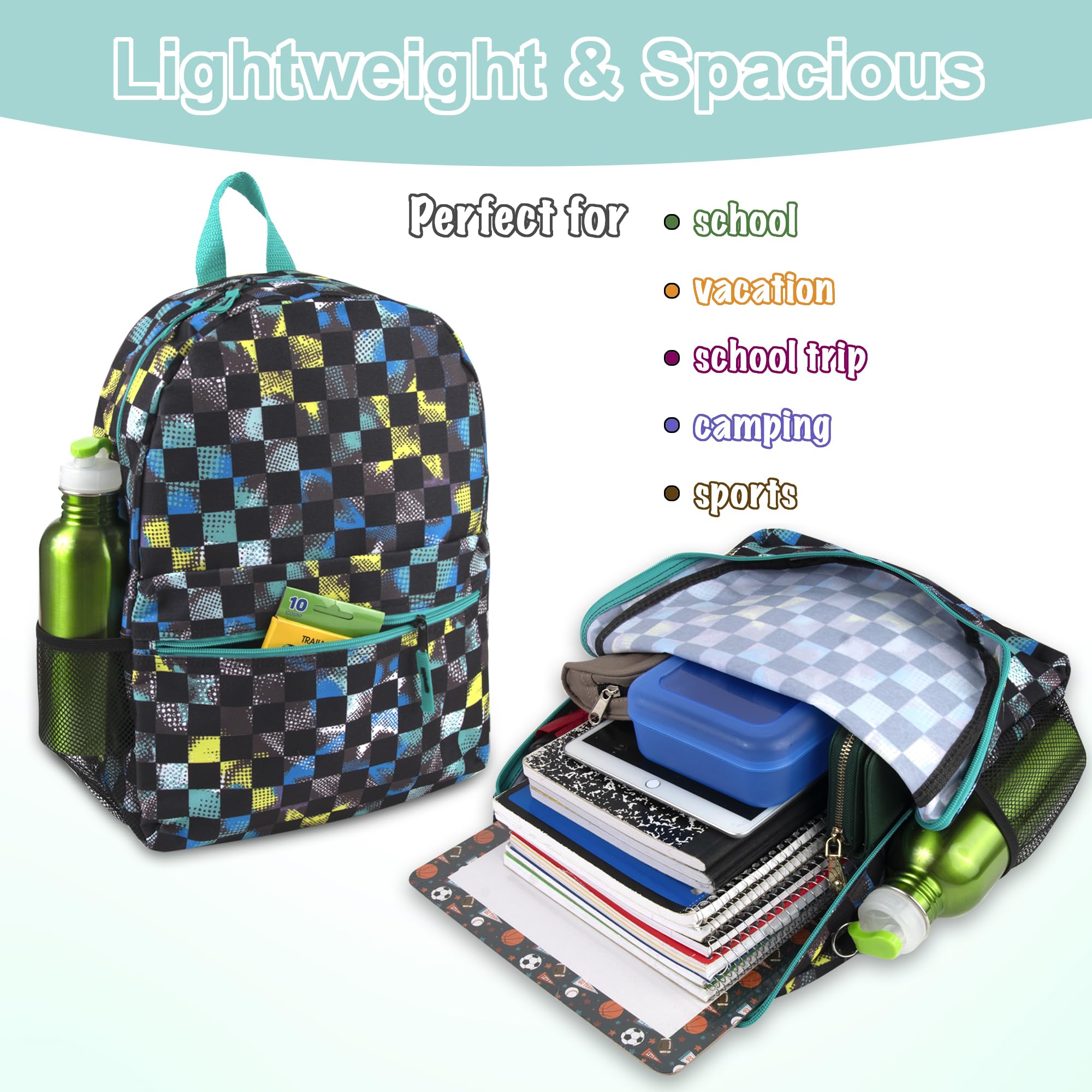 24 Pack 17 Inch Printed Bulk Backpacks for Boys and Girls - Durable School Backpacks for Kids | Boys Assortment | Perfect for School, Travel, and Outdoor Activities