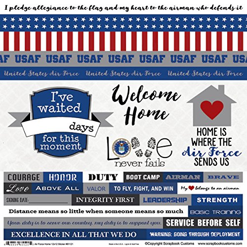 Air Force Themed Scrapbook Stickers - 61121 - Perfect for Military Albums, DIY Crafts & Memory Books