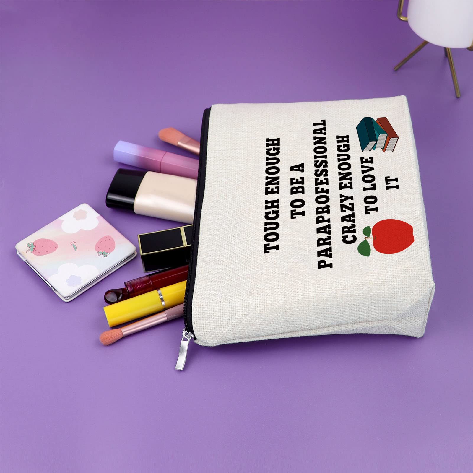 **Paraprofessional Gifts for Women - Teacher Assistant Appreciation Gift, Makeup Bag, Cosmetic Travel Pouch - Perfect for Graduation, Birthday, Christmas & Thank You Gifts - Ideal for Travel, Work & Daily Use**