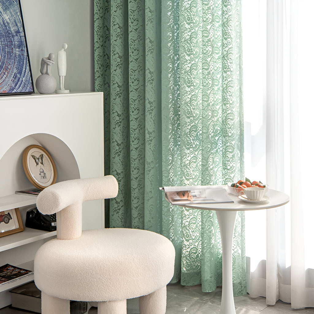 Colbie Lace Airy Sheer Grommet Custom Embroidered Curtains - Elegant Window Treatments for Living Room, Bedroom & Nursery Decor