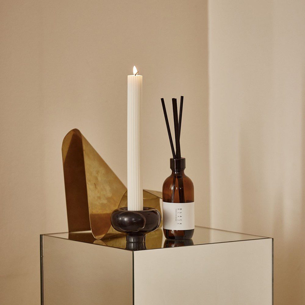 BLACK BLAZE Premium Column Pillar Candles Set of 2 - Cream White Scented Candles for Home Decor, Wedding Centerpieces & Relaxing Aromatherapy