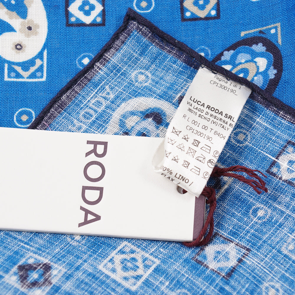 Elegant Roda Paisley Medallion Print Linen Pocket Square - Premium Men's Fashion Accessory for Weddings, Business & Formal Events