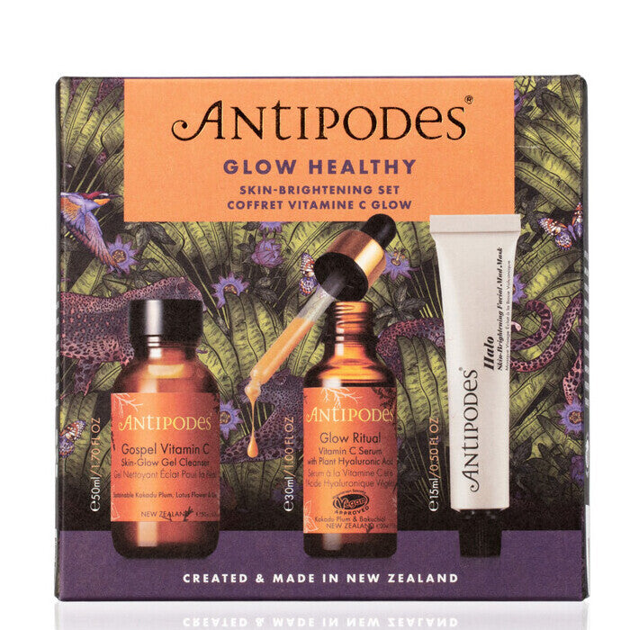 Antipodes Glow Healthy Skin Brightening Set - Organic Skincare Kit for Radiant & Even Tone | Perfect for Daily Routine & Special Occasions