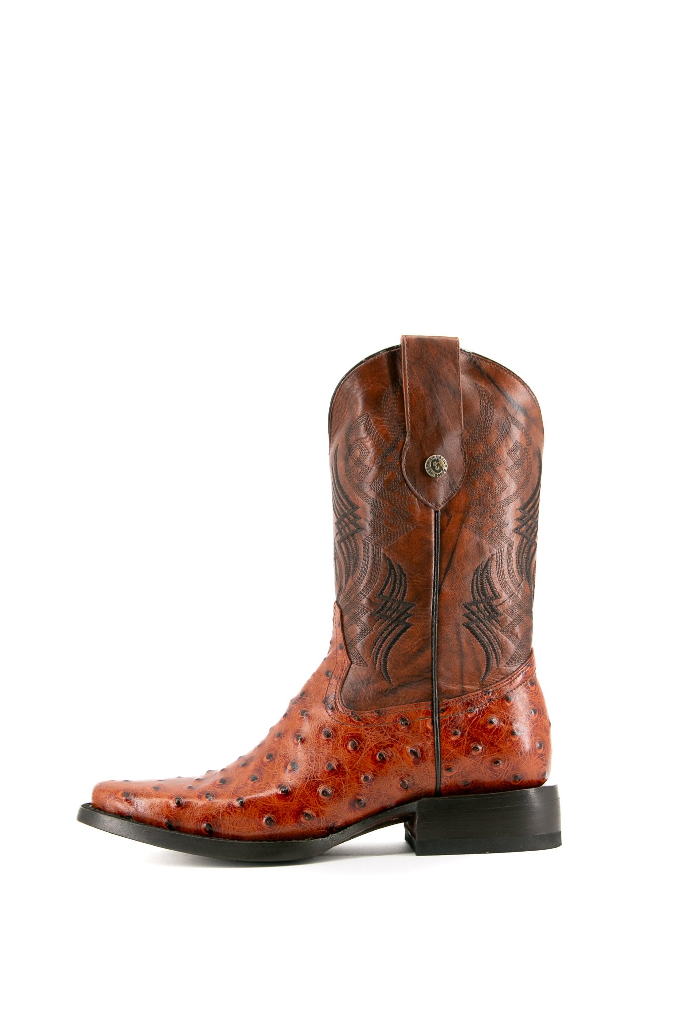 Vintage Ostrich Print Cowboy Boots for Men & Women - Western Rodeo Style Leather Boots - Perfect for Country Music Festivals, Line Dancing & Cowboy Themed Parties
