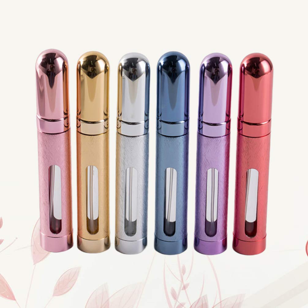 Milisten 6-Pack 12ml Refillable Aluminum Perfume Spray Bottles - Portable Travel Perfume Atomizer for Purse, Gym & Office | Leak-Proof Mini Perfume Dispenser