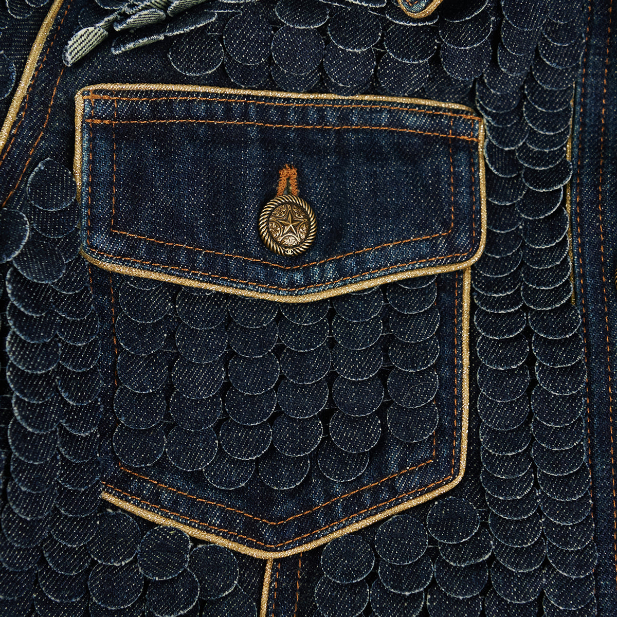 Chanel Button Denim Jacket Women's Size 36 - Classic Blue Denim Jacket with Gold Buttons for Casual Outfits & Streetwear Fashion