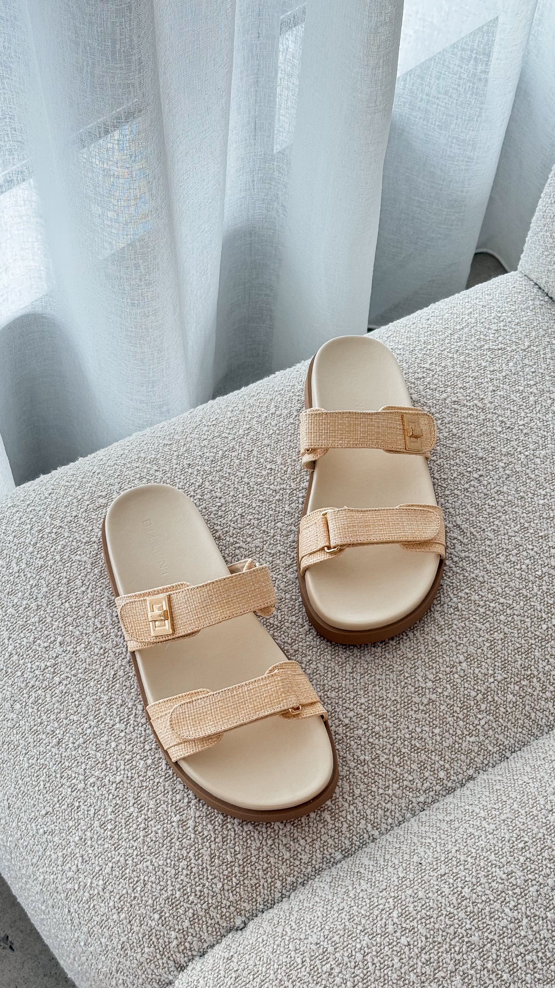 Amylee Women's Slide Sandals - Cream Raffia Summer Shoes for Beach, Pool & Casual Wear | Comfortable & Stylish Footwear