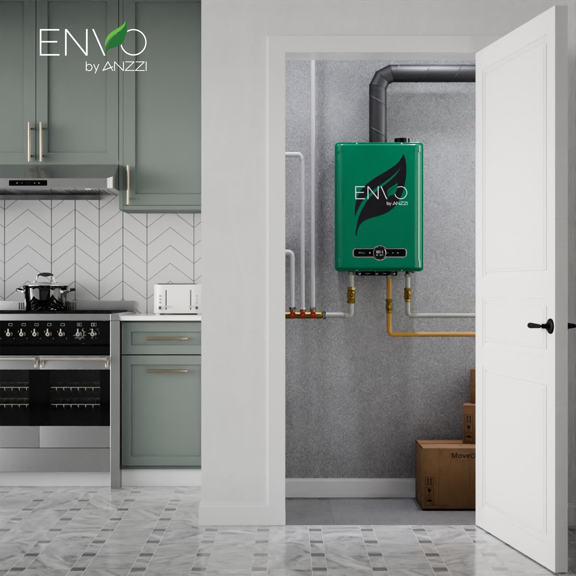 Anzzi Envo 7.9 GPM 180,000 BTU Indoor Propane Tankless Water Heater - 120V for Whole House Hot Water Supply | Perfect for Homes, Apartments & RV Use