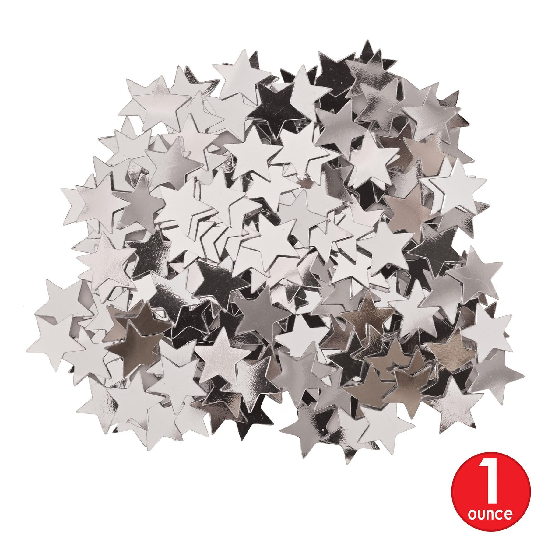 12 Pack Silver Confetti Stars - 1 Oz per Pack - Party Decorations for Birthdays, Weddings & Celebrations - Bulk Glitter Star Confetti for Tables, Floors & Photo Backdrops