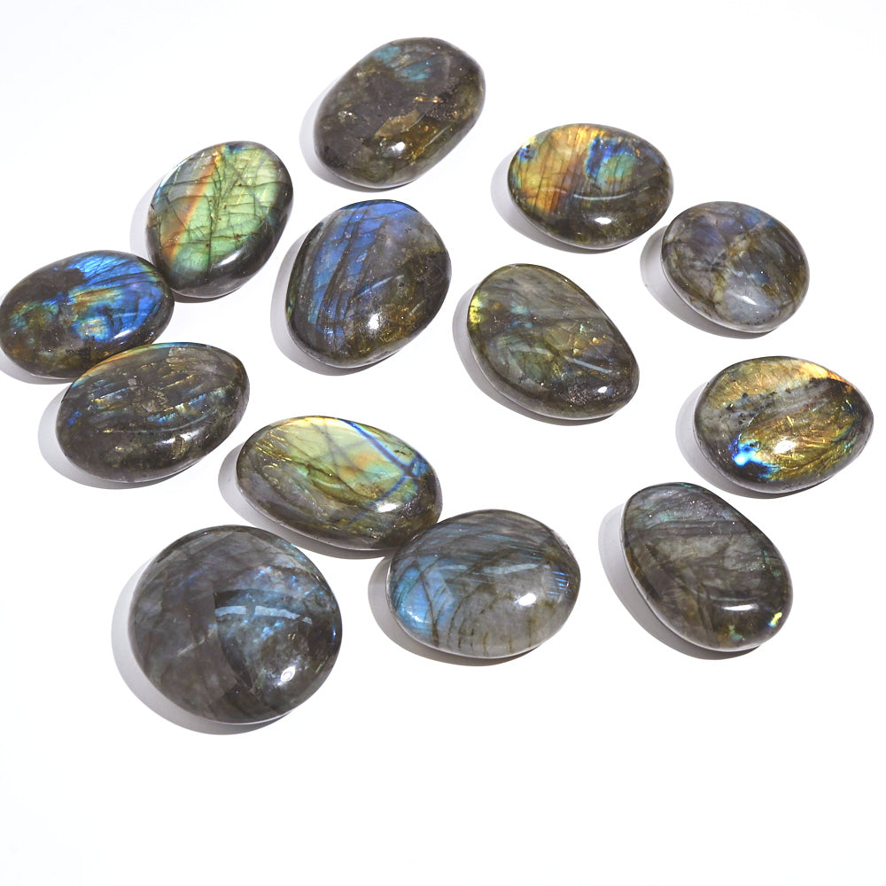 Natural Labradorite Palm Stone - Healing Crystal for Stress Relief & Meditation | Perfect for Reiki, Chakra Balancing & Spiritual Gifts