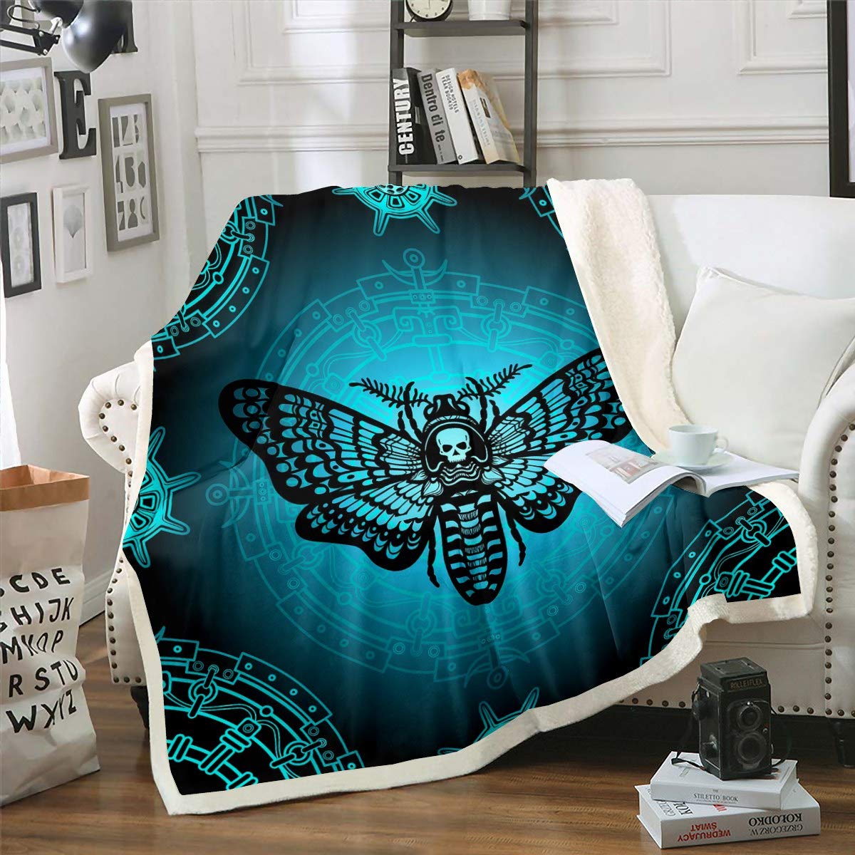 Feelyou Boys Boho Moth Fleece Blanket - 30