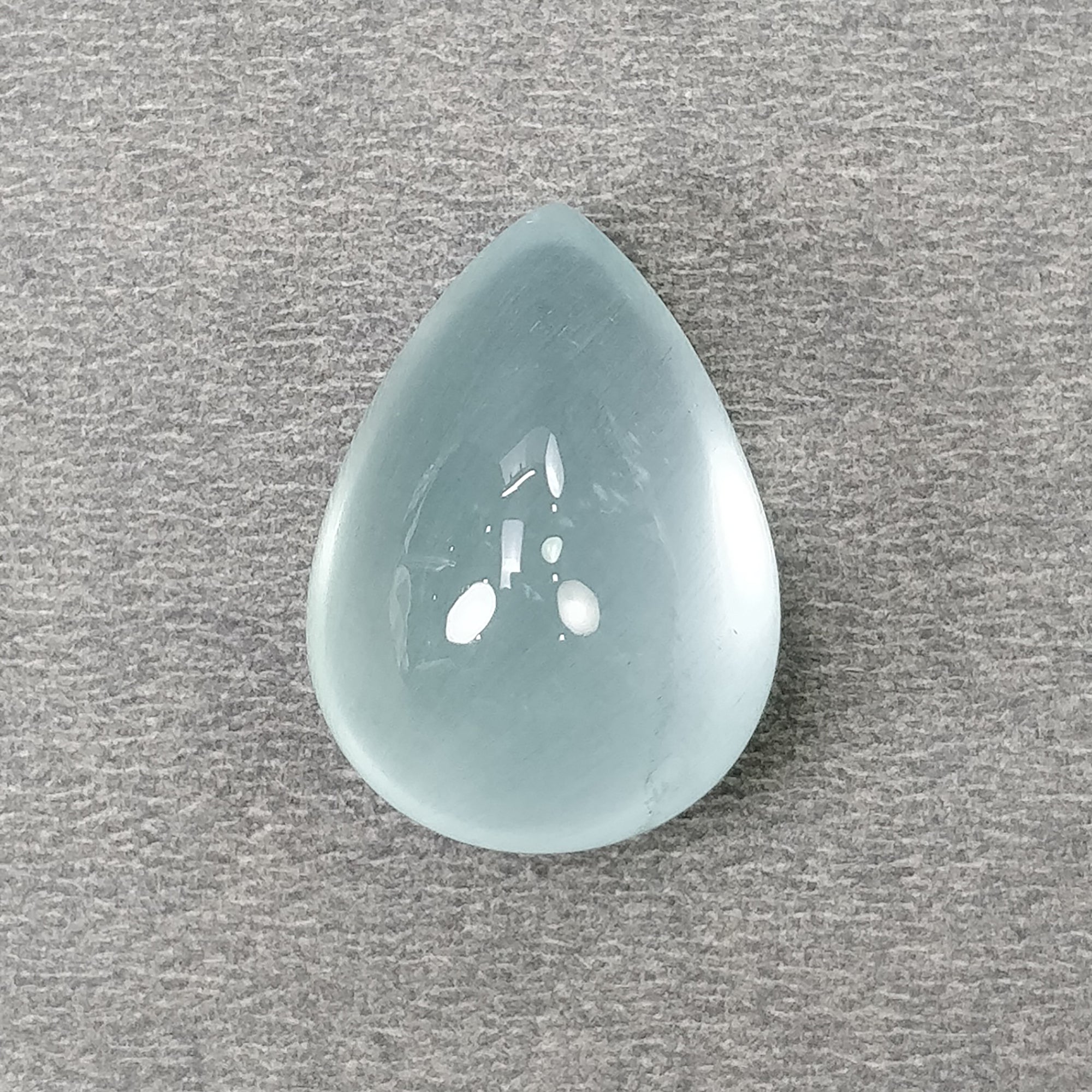 Natural Blue Aquamarine Gemstone Cabochon - 31.55cts Untreated Pear Shape (23.5x17mm) for Jewelry Making, Pendants & Healing Crystals