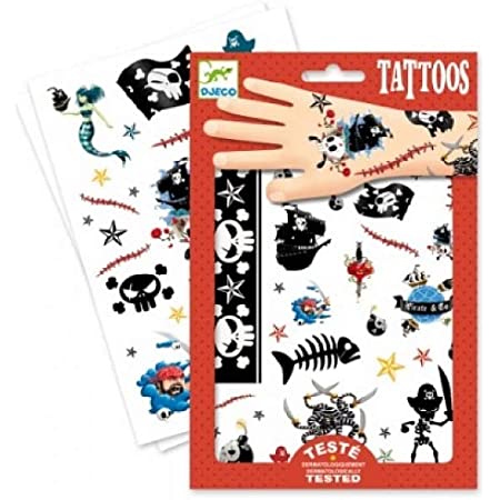 Pirate Temporary Tattoos for Kids & Adults - Waterproof Fake Tattoos for Costume Parties, Halloween & Pirate Theme Events
