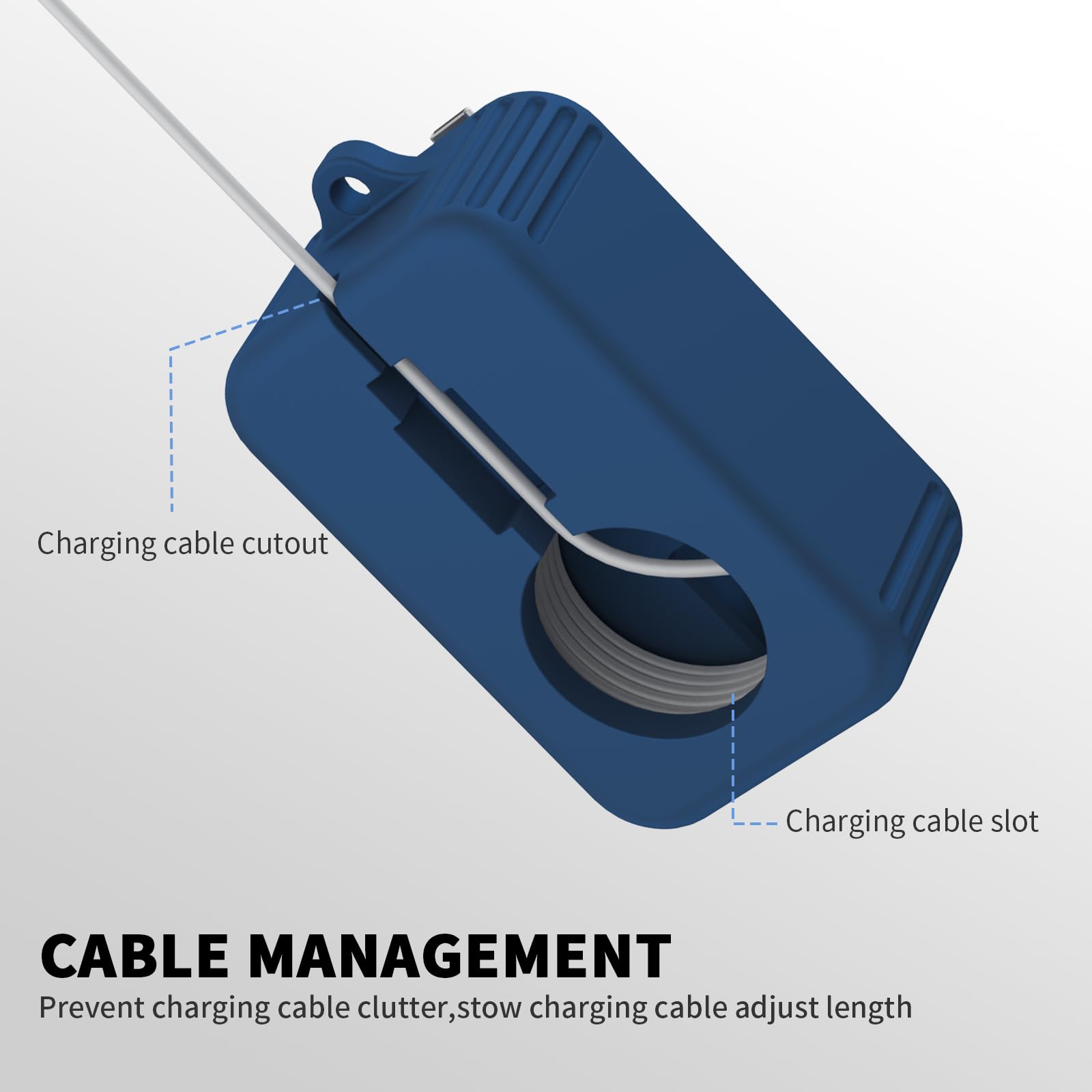 Silicone Charger Protector Cover for Oura Ring 4 Charger - Shockproof Case Compatible with Oura Ring Charger Sizes 4-15 (Deep Blue) - Perfect for Travel, Gym & Everyday Protection