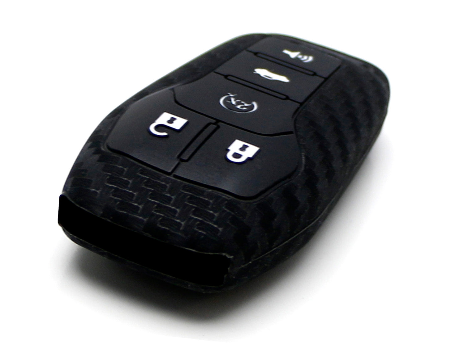 Carbon Fiber Soft Silicone Key Fob Cover for Ford & Lincoln Intelligent Access Keys - Durable Protection for Car Key Fobs (Fits Most Ford/Lincoln Models) - Perfect for Everyday Use, Travel & Keychain Organization