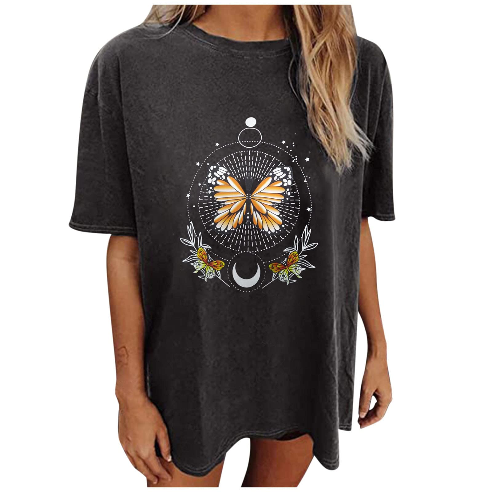 Adviicd Women's Casual Summer Tops - Los Angeles Letter Print Funny Short Sleeve T-Shirt | Perfect for Beach Outings, Travel & Everyday Wear